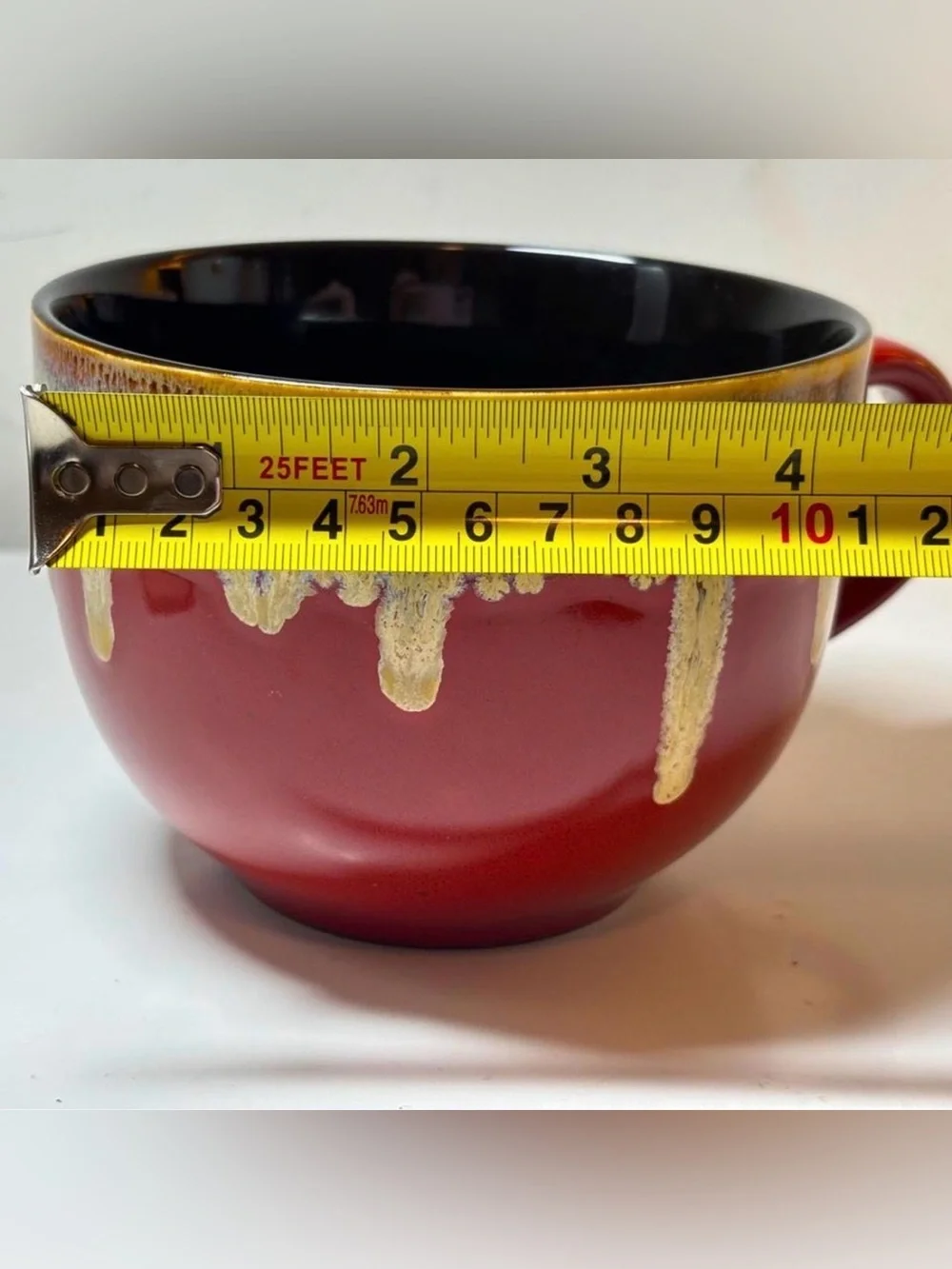 Pier 1 Imports Dripping Glaze Stoneware Oversized/Large Coffee Mugs Soup 3 Cups